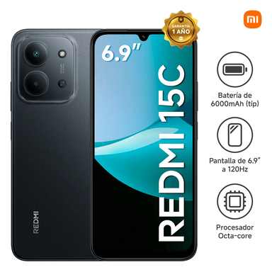 SMARTPHONE XIAOMI REDMI 15C 4GB RAM 256GB - MIDNIGHT BLACK - 1
