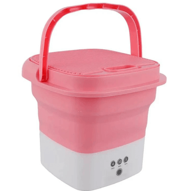 MINI LAVADORA PLEGABLE CON CENTRIFUGADO - CELESTE Y ROSADO - 3