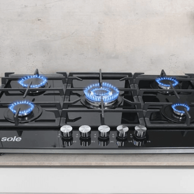 COCINA EMPOTRABLE SOLE 5 HORNILLAS 86CM SOLCO046V2 - NEGRO - 2