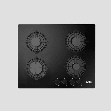 COCINA EMPOTRABLE A GAS SOLE SOLCO049 4 HORNILLAS 60 CM - NEGRO - 2