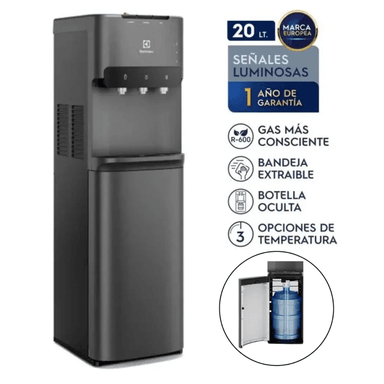DISPENSADOR DE AGUA ELECTROLUX ED30SRBL PURE SENSE CON BOTELLÓN OCULTO - NEGRO