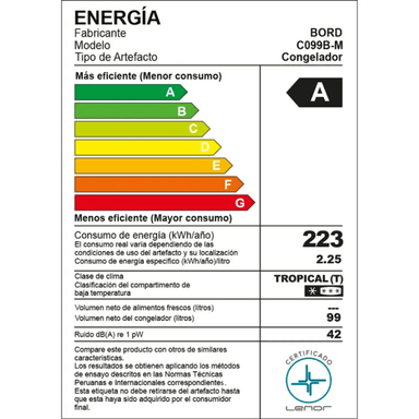 CONGELADORA BORD C099BM 99L - BLANCO - 3