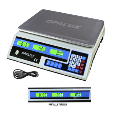 BALANZA DIGITAL OPALUX OP-209C RECARGABLE 40 KG