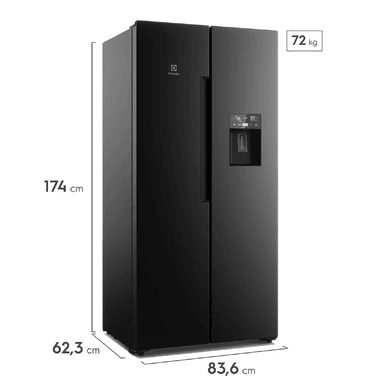 REFRIGERADORA ELECTROLUX ERS45F2P5EB SIDE BY SIDE 419 L – NEGRO - 2