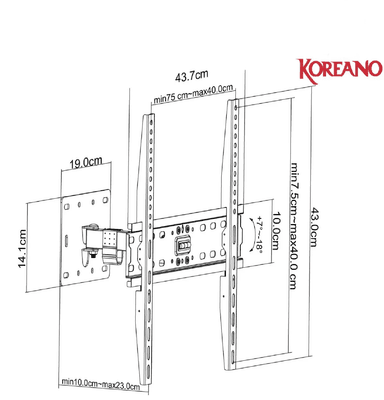 Rack Móvil Koreano para TV (32” a 60”) Pulgadas - UBK70 - 4