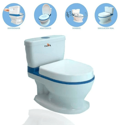 BACINICA ASIENTO INFANTIL 2 EN 1 TIPO “INODORO” MUSICAL - BLUE