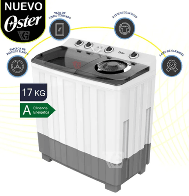 LAVADORA SEMIAUTOMÁTICA 17 KG OSTER MODELO OS-SAWMK0017W – BLANCA