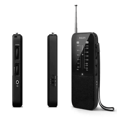 RADIO PORTÁTIL PHILIPS TAR1509 AM/FM AUX-IN 3.5MM - NEGRO - 3