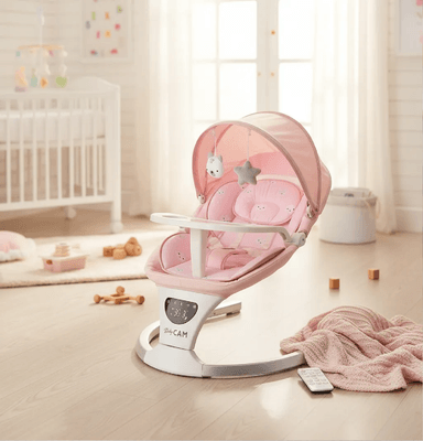 MECEDORA PARA BEBÉ MUSICAL AUTOMÁTICA CON SENSOR - ROSA 2026 - 3
