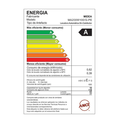 LAVADORA AUTOMÁTICA MIDEA 10 KG TITANIUM MA200W100/G-PE – SILVER - 5