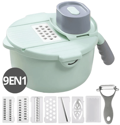 RALLADOR CORTADOR R91 MULTIUSOS GIRATORIO 9 EN 1 - VERDE - 1