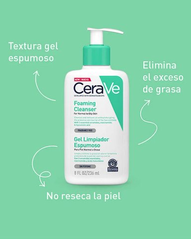 TRATAMIENTO FACIAL CERAVE GEL LIMPIADOR ESPUMOSO 236 ML - 3