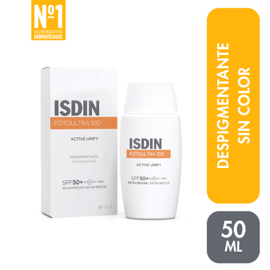 TRATAMIENTO FACIAL ISDIN FOTO ULTRA ACTIVE UNIFY SIN COLOR SPF 50+ 50 ML - 1