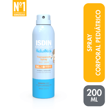 FOTOPROTECTOR CORPORAL ISDIN PEDIATRICS TRANSPARENT SPRAY WET SKIN 50+ - 1