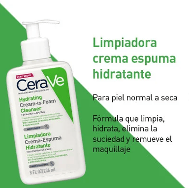 TRATAMIENTO FACIAL CERAVE LIMPIADORA CREMA ESPUMA HIDRATANTE 236M 236 ML - 3