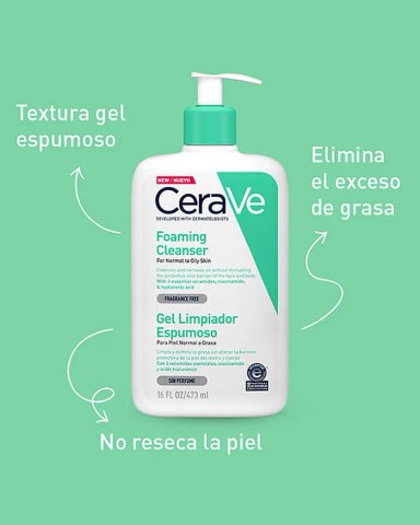 TRATAMIENTO FACIAL CERAVE GEL LIMPIADOR ESPUMOSO 473 ML - 6