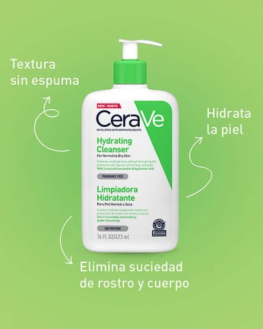 TRATAMIENTO FACIAL CERAVE LIMPIADOR HIDRATANTE 473 ML - 7