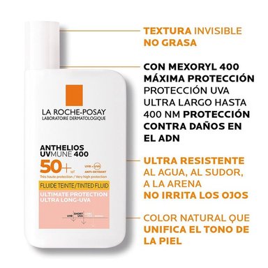 TRATAMIENTO FACIAL LA ROCHE POSAY ANTHELIOS UVMUNE FLU APTT COLOR F SPF 50+ 50 ML - 3