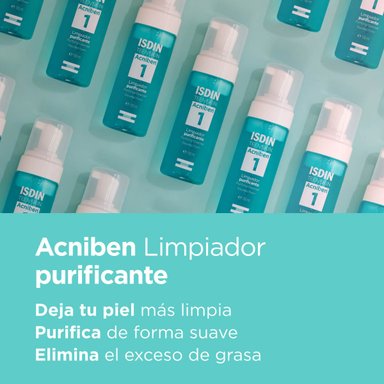 PACK 2 TRATAMIENTO LIMPIEZA FACIAL ISDIN DUO ACNIBEN LIMPIADOR PURIFICANTE PIEL GRASA 150 ML - 5
