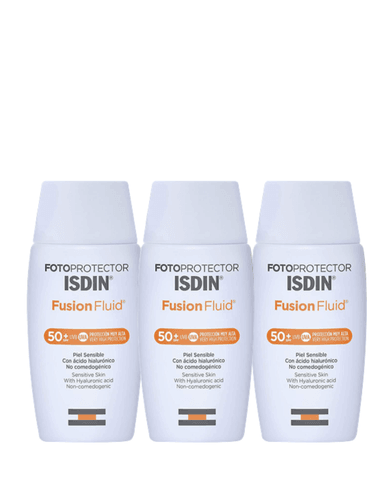 PACK 3 TRATAMIENTO FACIAL ISDIN FOTOPROTECTOR FUSION FLUID SPF50 + 50 ML - 1