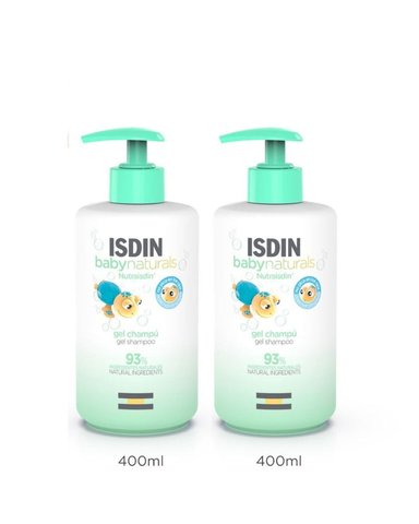 PACK 2 SHAMPOO CAPILAR ISDIN BABY NATURALS GEL 400 ML - 1