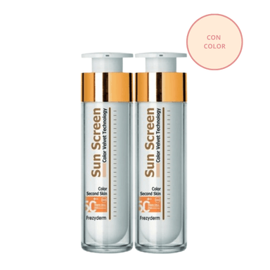 PACK 2 TRATAMIENTO FACIAL FREZYDERM DUO FOTOPROTECTOR SUN SCREEN VELVET COLOR FACE SPF50 50 ML - 1