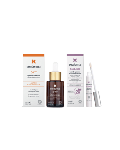 SESDERMA DUO C - VIT VITAMIN SERUM 30ML + SESLASH SERUM CRECIMIENTO DE PESTAÑAS Y CEJAS - 5ML - 1