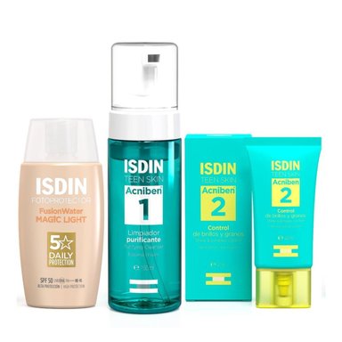 SET TRATAMIENTO FACIAL ISDIN LIMPIEZA FOTOPROTECCION PIELES MIXTAS A GRASAS - 1