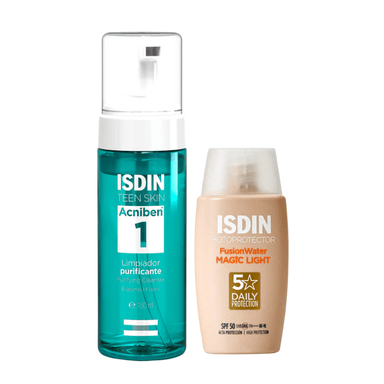 TRATAMIENTO FACIAL ISDIN RUTINA LIMPIEZA FOTOPROTECCION FW LIGHT PIELES MIXTAS GRASAS - 1