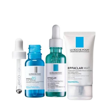 SET TRATAMIENTO FACIAL LA ROCHE POSAY RUTINA PIELES MIXTAS A GRASAS CORRECCION + HIDRATACION ROSTRO Y OJOS - 1