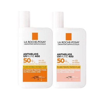 SET TRATAMIENTO FACIAL LA ROCHE POSAY DUO ANTHELIOS UV MUNE 400 FLUIDO INVISIBLE + SIN COLOR SPF 50+ - 1