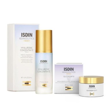 SET TRATAMIENTO FACIAL ISDIN CEUTICS HIDRATACION PROFUNDA ANTIEDAD HYALURONIC + GLICO - 1