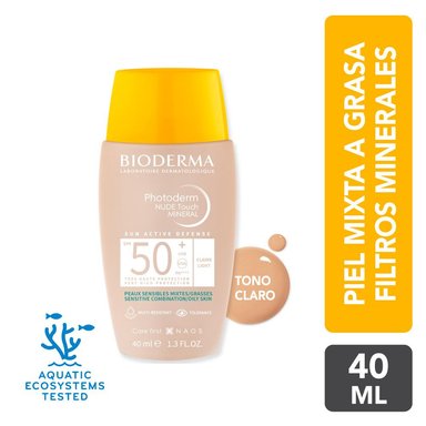 BLOQUEADOR FACIAL BIODERMA PHOTODERM NUDE TOUCH TEINTE CLAIRE SPF 50 40 ML - 1