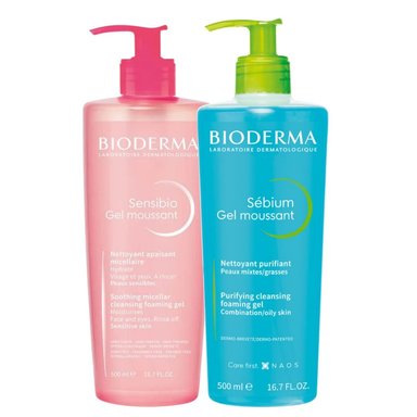 SET TRATAMIENTO FACIAL BIODERMA SEBIUM DUOPACK LIMPIEZA SENSIBIO + 500 ML - 1