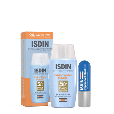 SET TRATAMIENTO FACIAL ISDIN DUO PROTECCION LABIOS FUSION WATER + LABIAL REPARADOR - 1