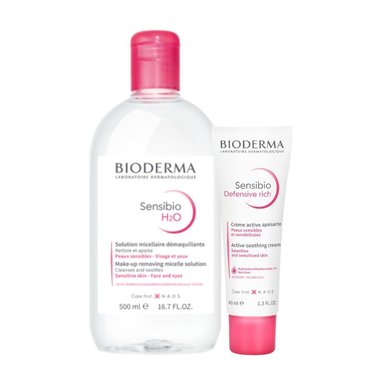 SET TRATAMIENTO FACIAL BIODERMA RUTINA SENSIBIO LIMPIEZA AGUA MICELAR + DEFENSIVE RICH - 1