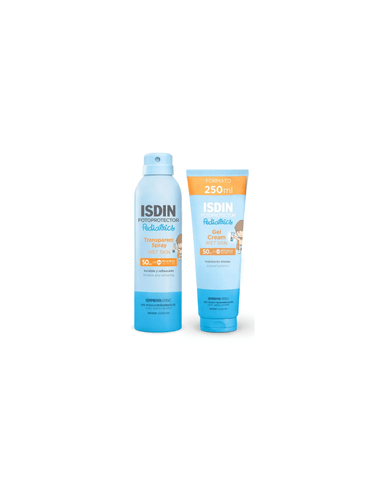 DÚO ISDIN GEL CREMA WET SKIN SPF 50+ 250ML + TRANSPARENT SPRAT WET SKYN PED 250ML