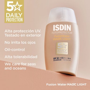 ISDIN DUO FOTOPROTECTOR FUSION WATER MAGIC LIGHT SPF 50 50ML - 2