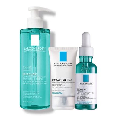RUTINA EFFACLAR: GEL MICRO EXFOLIANTE 400ML + SÉRUM ANTI-IMPERFECCIONES 30ML + HIDRATANTE EFFACLAR MAT 40ML - 1