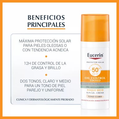 EUCERIN SUN OIL CONTROL TINTED CRÈME WITH SPF50+ LIGHT - 2