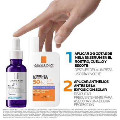 PACK ANTI-MANCHAS LA ROCHE POSAY: SÉRUM MELA B3 30ML + ANTHELIOS UVMUNE ANTI DARK SPOTS 50ML - 9