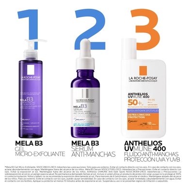 PACK ANTI-MANCHAS LA ROCHE POSAY: SÉRUM MELA B3 30ML + ANTHELIOS UVMUNE ANTI DARK SPOTS 50ML - 10