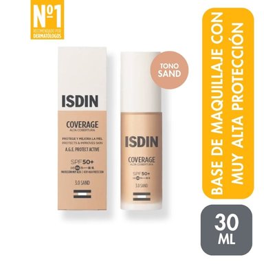 BASE DE MAQUILLAJE ISDIN COVERAGE 3.0 SAND SPF50+ 30 GR - 1