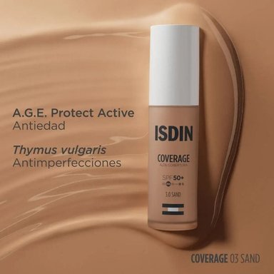 BASE DE MAQUILLAJE ISDIN COVERAGE 3.0 SAND SPF50+ 30 GR - 4