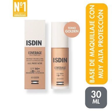 BASE DE MAQUILLAJE ISDIN COVERAGE 4.0 GOLDEN SPF50+ 30 GR - 1