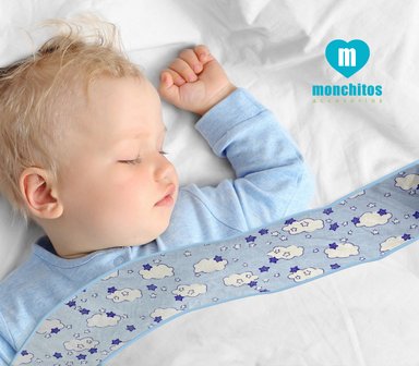 SÁBANAS MONCHITOS ACCESORIOS P&P CELESTE NUBES MEDIDAS ESPECIALES