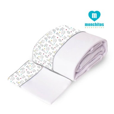 MONCHITOS ACCESORIOS SABANAS CUNA PLOMO ANIMALITOS