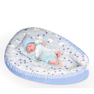 CUNA MONCHITOS ACCESORIOS RAM-144060191 CELESTE NIDO COLECHO NUBES