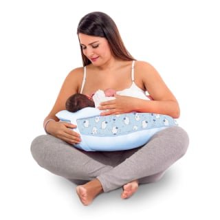 ALMOHADA MONCHITOS ACCESORIOS NUBES 48 X 55CM ALGODÓN CELESTE CROISSI PILLOW BB