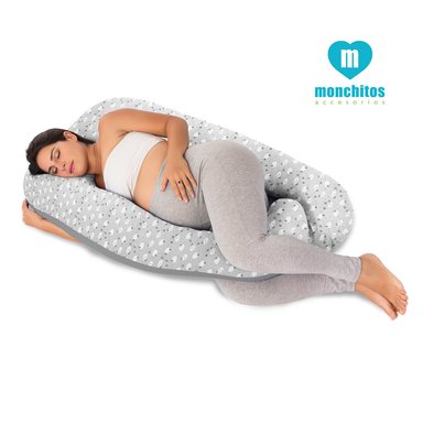 ALMOHADÓN MONCHITOS ACCESORIOS NUBES 120 X 70CM ALGODÓN PIMA PLOMO MEGA